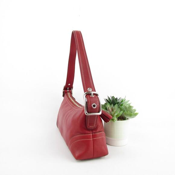 Coach Y2K Vintage Red Leather Baguette Bag - Picture 3 of 9
